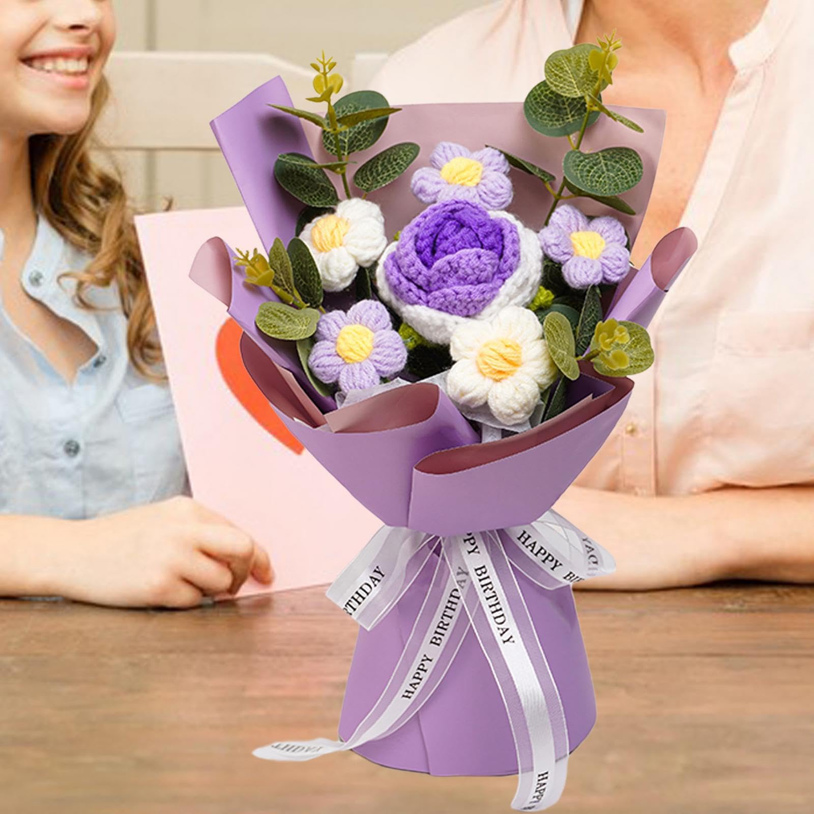 Amazon.com: JISADER Crochet Flower Bouquet Knitted Flower